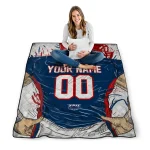custom florida atlantic owls player sketch blue gray quilt blanket best selling