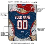 custom florida atlantic owls player sketch blue gray quilt blanket best selling