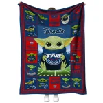 custom florida atlantic owls yody baby pattern blue quilt blanket best selling