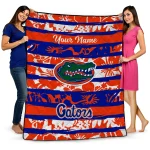 custom florida gators layered florals blue white quilt blanket best selling