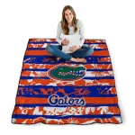 custom florida gators layered florals blue white quilt blanket best selling