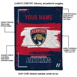 custom florida panthers grunge patch red white quilt blanket best selling