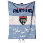 custom florida panthers pinstripe lines red white quilt blanket best selling