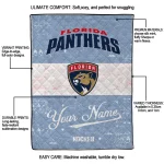 custom florida panthers pinstripe lines red white quilt blanket best selling