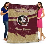 custom florida state seminoles brushstroke layers garnet quilt blanket best selling
