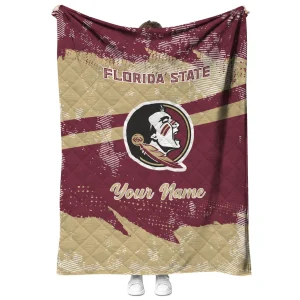 custom florida state seminoles brushstroke layers garnet quilt blanket fashion forward
