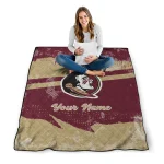 custom florida state seminoles brushstroke layers garnet quilt blanket best selling