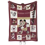 custom florida state seminoles mickey crimson garnet white quilt blanket best selling