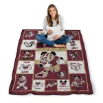 custom florida state seminoles mickey crimson garnet white quilt blanket best selling