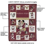 custom florida state seminoles mickey crimson garnet white quilt blanket best selling