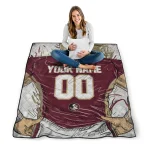 custom florida state seminoles player sketch garnet gray quilt blanket best selling