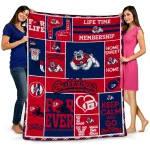 custom fresno state bulldogs helmet passion red quilt blanket best selling