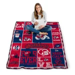 custom fresno state bulldogs helmet passion red quilt blanket best selling