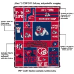 custom fresno state bulldogs helmet passion red quilt blanket best selling
