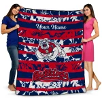 custom fresno state bulldogs layered florals red white quilt blanket best selling