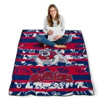 custom fresno state bulldogs layered florals red white quilt blanket best selling