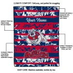 custom fresno state bulldogs layered florals red white quilt blanket best selling