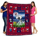 custom fresno state bulldogs snoopy coach red quilt blanket best selling