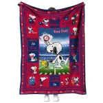 custom fresno state bulldogs snoopy coach red quilt blanket best selling