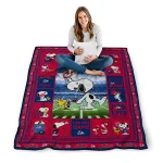 custom fresno state bulldogs snoopy coach red quilt blanket best selling