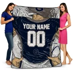 custom georgetown hoyas player sketch blue gray quilt blanket best selling