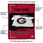 custom georgia bulldogs grunge patch red white quilt blanket best selling
