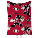 custom georgia bulldogs mickey football red quilt blanket best selling