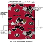 custom georgia bulldogs mickey football red quilt blanket best selling