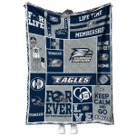 custom georgia southern eagles helmet passion blue quilt blanket best selling