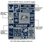 custom georgia southern eagles helmet passion blue quilt blanket best selling