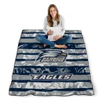 custom georgia southern eagles layered florals blue white quilt blanket best selling