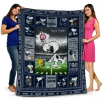 custom georgia southern eagles snoopy coach blue quilt blanket best selling