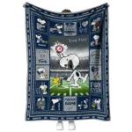 custom georgia southern eagles snoopy coach blue quilt blanket best selling