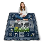 custom georgia southern eagles snoopy coach blue quilt blanket best selling