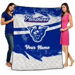custom georgia state panthers brushstroke layers blue quilt blanket best selling
