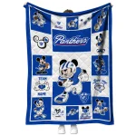 custom georgia state panthers mickey crimson blue white quilt blanket best selling