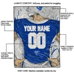 custom georgia state panthers player sketch blue gray quilt blanket best selling