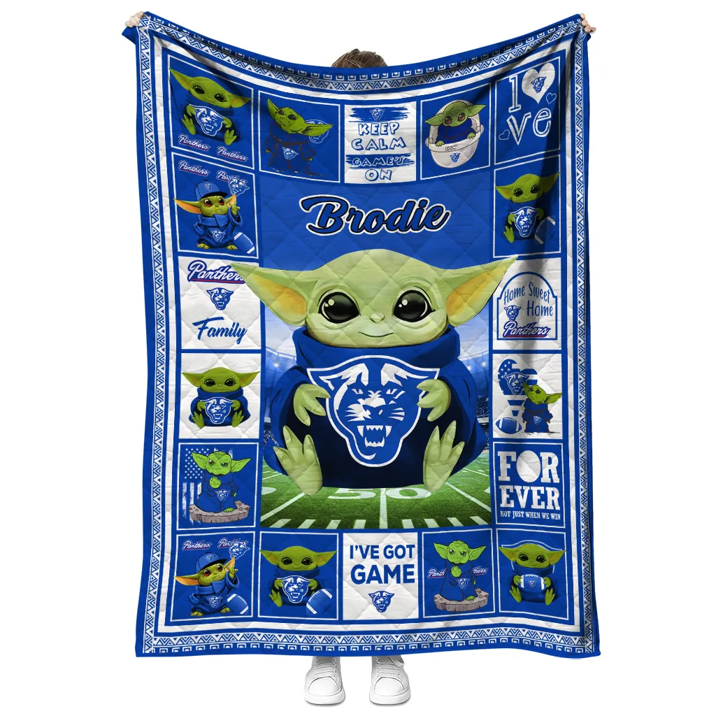 custom georgia state panthers yody baby pattern blue quilt blanket fashion forward custom georgia state panthers yody baby pattern blue quilt blanket fashion forward
