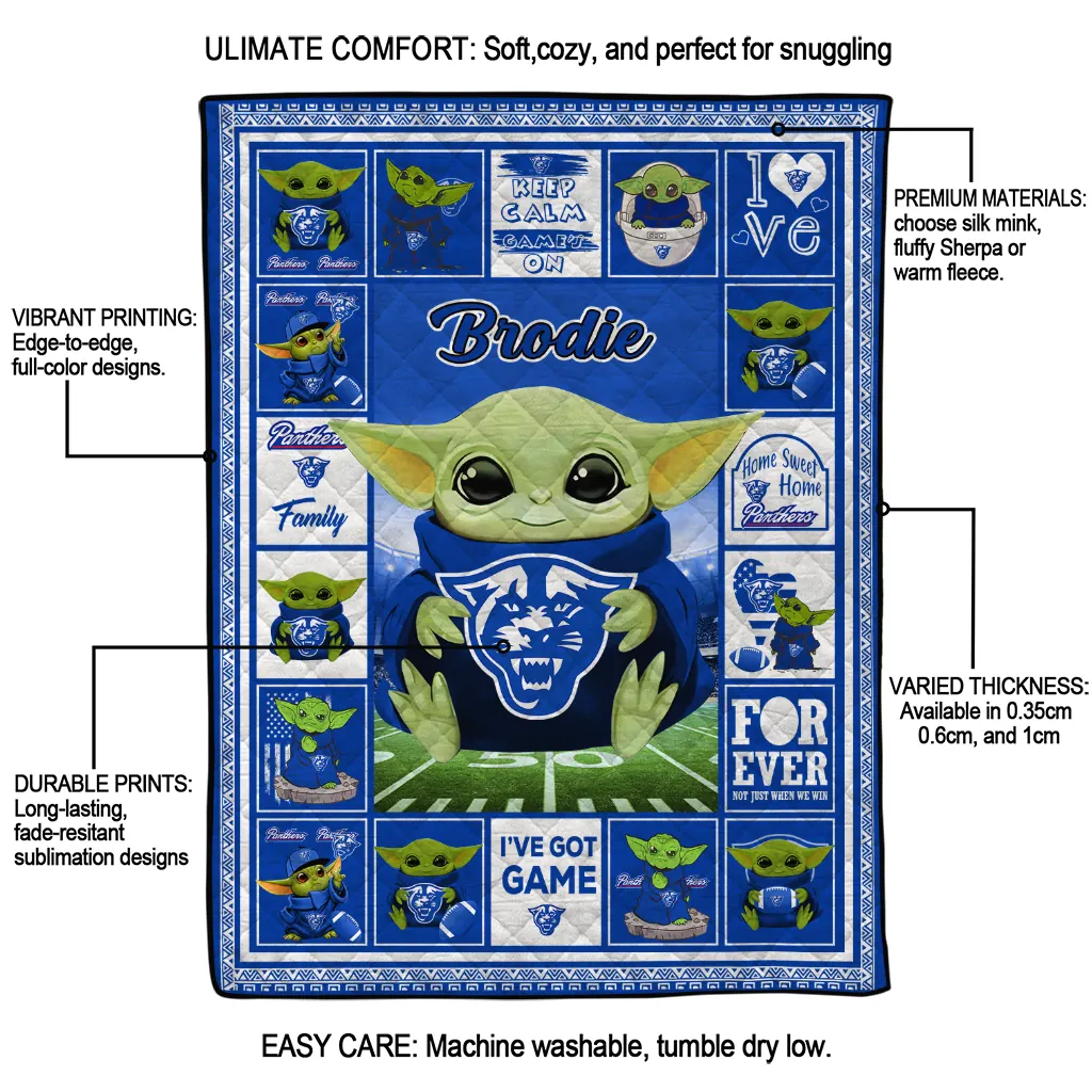 custom georgia state panthers yody baby pattern blue quilt blanket latest model custom georgia state panthers yody baby pattern blue quilt blanket latest model
