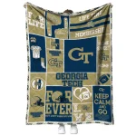 custom georgia tech yellow jackets helmet passion gold quilt blanket best selling