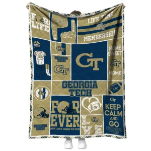 custom georgia tech yellow jackets helmet passion gold quilt blanket fashion forward