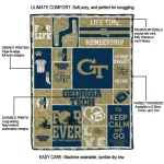 custom georgia tech yellow jackets helmet passion gold quilt blanket best selling