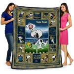 custom georgia tech yellow jackets snoopy coach gold quilt blanket best selling