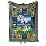 custom georgia tech yellow jackets snoopy coach gold quilt blanket best selling