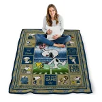 custom georgia tech yellow jackets snoopy coach gold quilt blanket best selling
