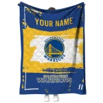 custom golden state warriors grunge patch blue white quilt blanket best selling