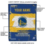 custom golden state warriors grunge patch blue white quilt blanket best selling