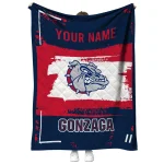 custom gonzaga bulldogs grunge patch blue white quilt blanket best selling
