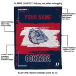 custom gonzaga bulldogs grunge patch blue white quilt blanket best selling