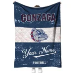 custom gonzaga bulldogs hibiscus burst blue white quilt blanket best selling